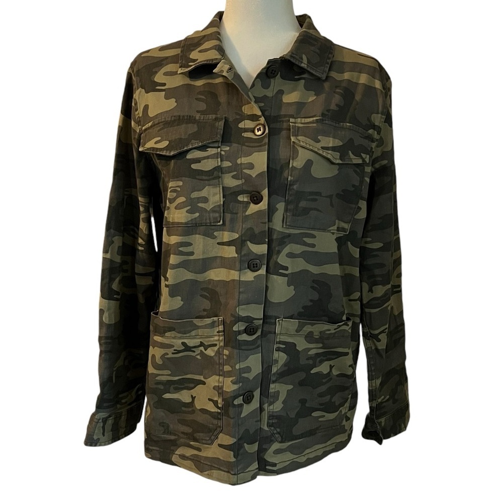 Sanctuary Women's M Camouflage Button Up Casual Utility Jacket/Shacket Pockets - Picture 2 of 10